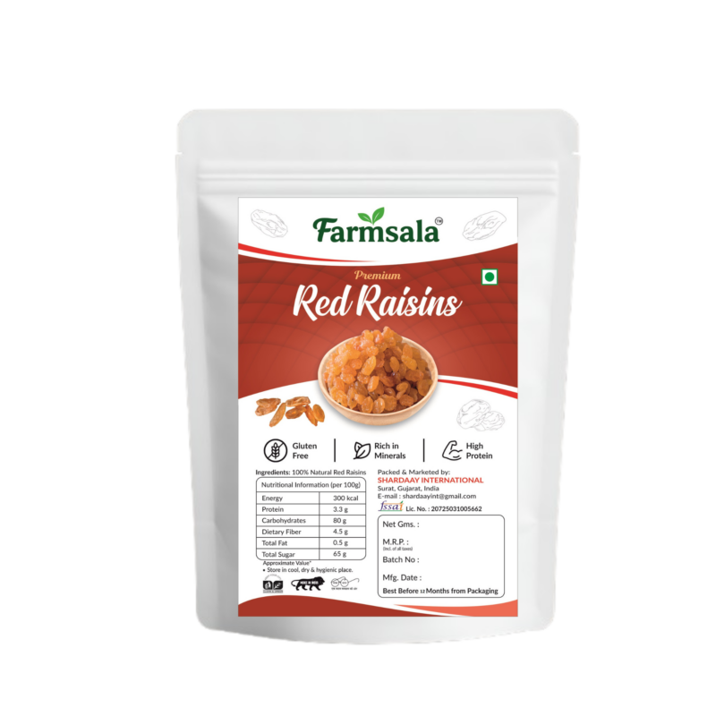 Premium Red Raisins (Lal Kishmish) | Naturally Sweet & Juicy | Healthy Dry Fruits