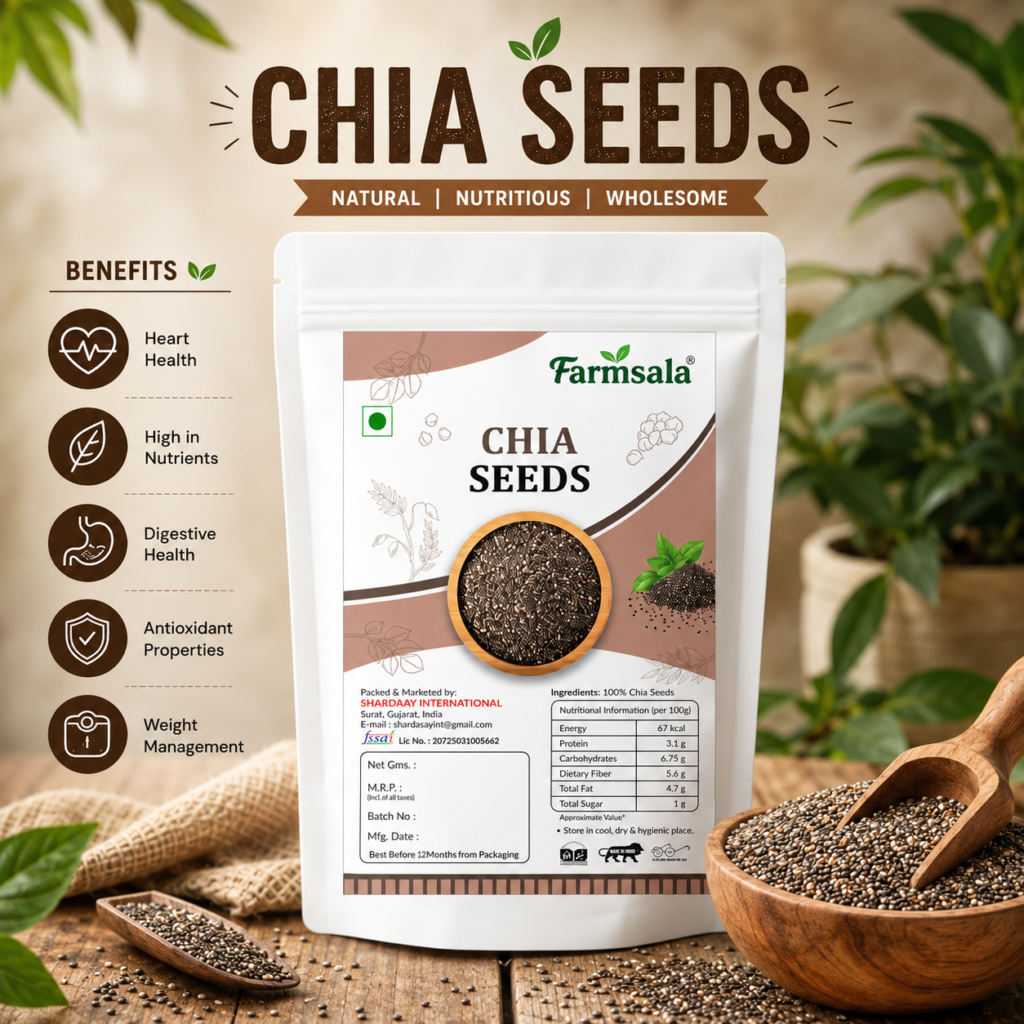 Premium Chia Seeds | Rich in Fiber, Protein & Omega-3 | Natural Healthy Superfood