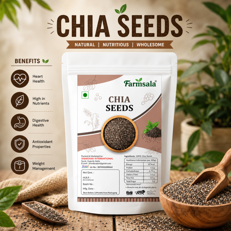 Premium Chia Seeds | Rich in Fiber, Protein & Omega-3 | Natural Healthy Superfood