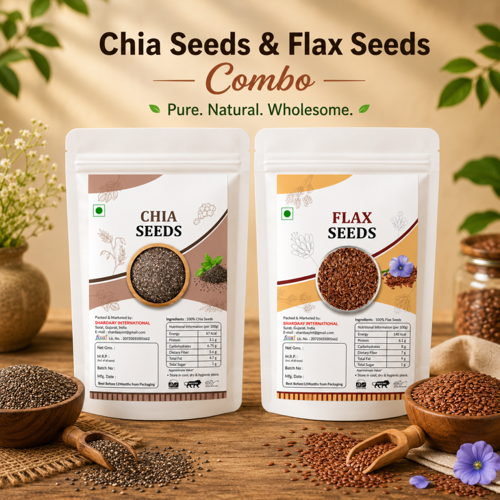 Flax Seeds & Chia Seeds Combo | Omega Rich Healthy Seeds for Daily Nutrition | 400g