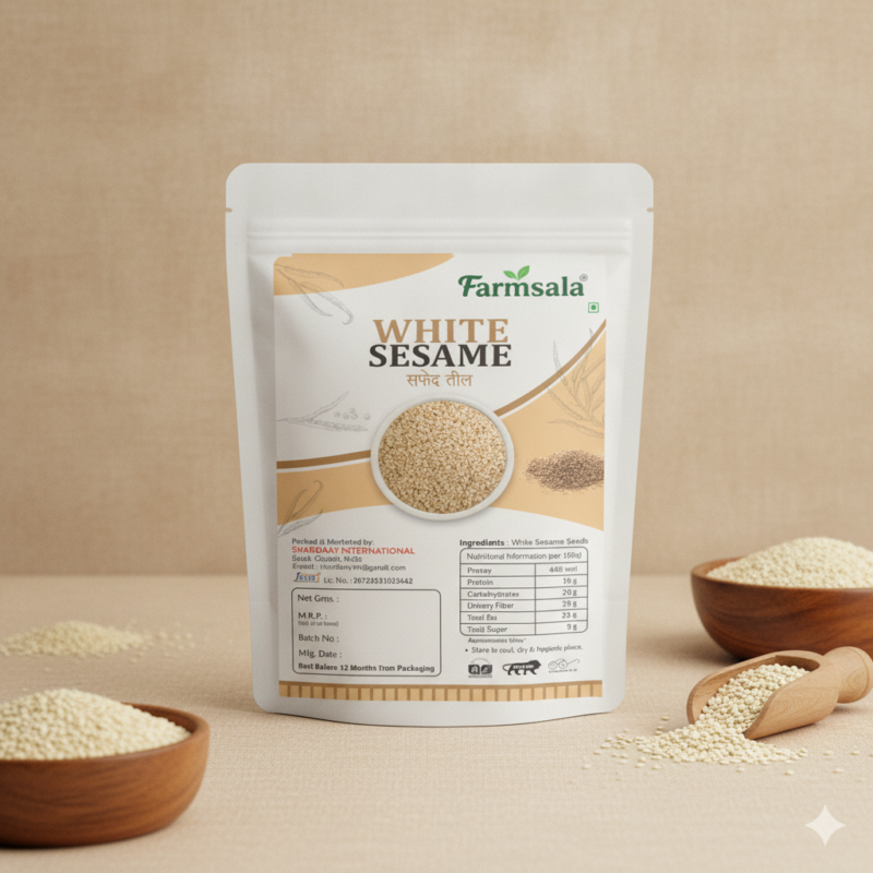 Premium White Sesame Seeds (Safed Til) | Natural & Fresh | Rich in Calcium & Protein