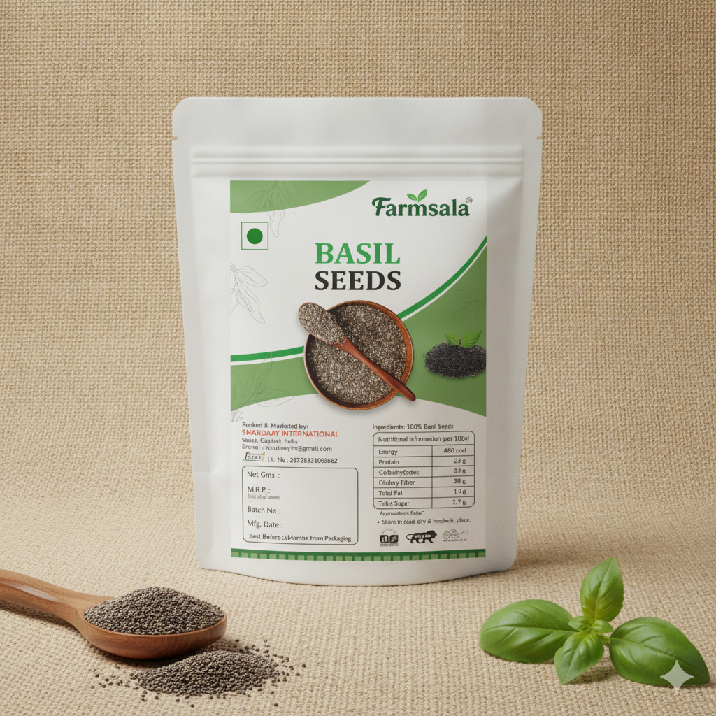 Premium Basil Seeds (Sabja Seeds) | Natural Cooling Superfood | Fiber Rich