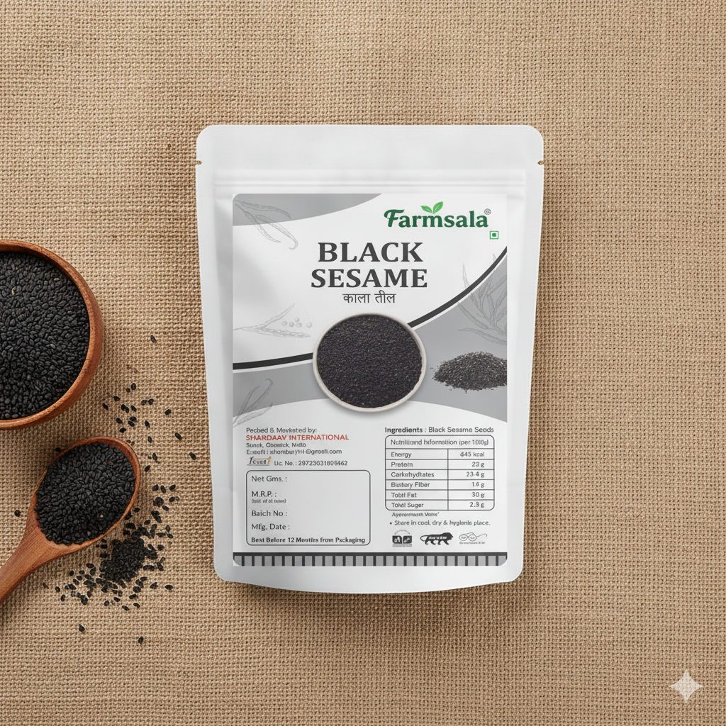 Premium Black Sesame Seeds (Kala Til) | Natural & Unpolished | Rich in Calcium & Protein